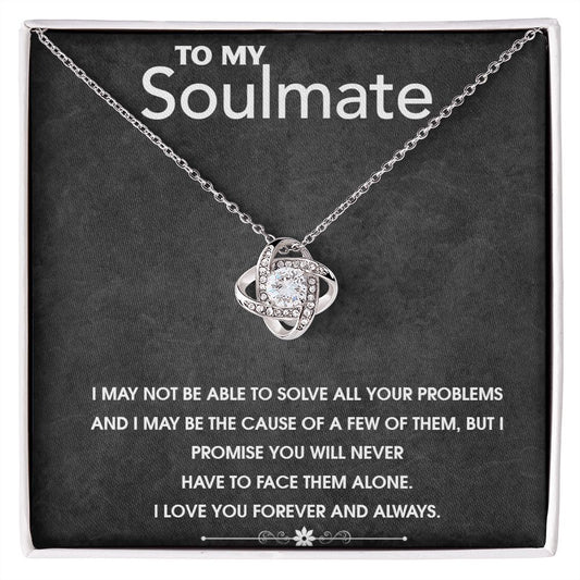 Love Knot Necklace To My Soul Mate (Yellow & White Gold Variants)