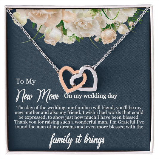 Interlocking Hearts Necklace For My New Mom (Yellow & White Gold Variants)