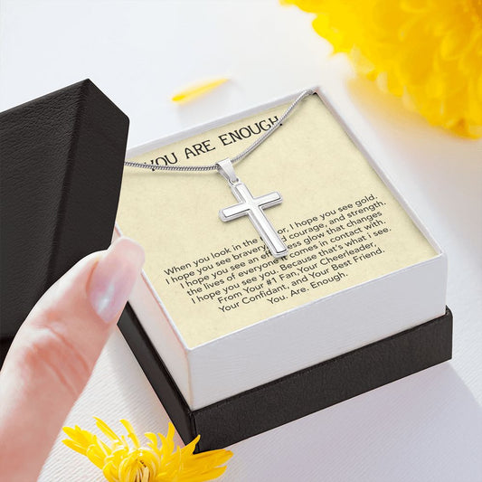 Stainless Cross For My Best Friend Necklace You Are Enough w/ MC