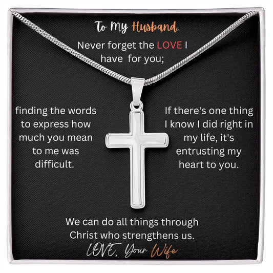 Cuban Chain Artisan Cross Necklace For My Husband